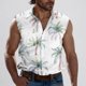 thumbnail image 1 of Camiseta sin mangas con cuello vuelto para hombre, estilo informal, a la moda, con estampado, cuello vuelto, sin mangas, bolsillos, deportiva, de poliéster, 1 of 5