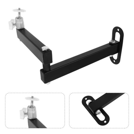 MLINS Wall Mount Projector Stand Foldable and Adjustable 360 Degree Rotation Black Aluminum Alloy for
