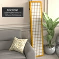 thumbnail image 3 of Oriental Furniture 6 ft. Tall Canvas Window Pane Room Divider - Honey - 6 Panel, 3 of 5