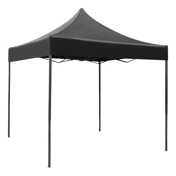 Carpa Toldo 2x2M Reforzado Plegable Impermeable Facil Armado Y Transporte para Jardín Casa Exterior Uso Rudo Acero Lona (Negro)