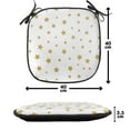 thumbnail image 4 of Star Chair Seating Cushion, Stars Pattern Illustration Creative Birthday Bachelorette Themed Print, Soft Seat Pads for Office with Anti-slip Backing, 16"x16", Yellow and White, by Ambesonne, 4 of 7