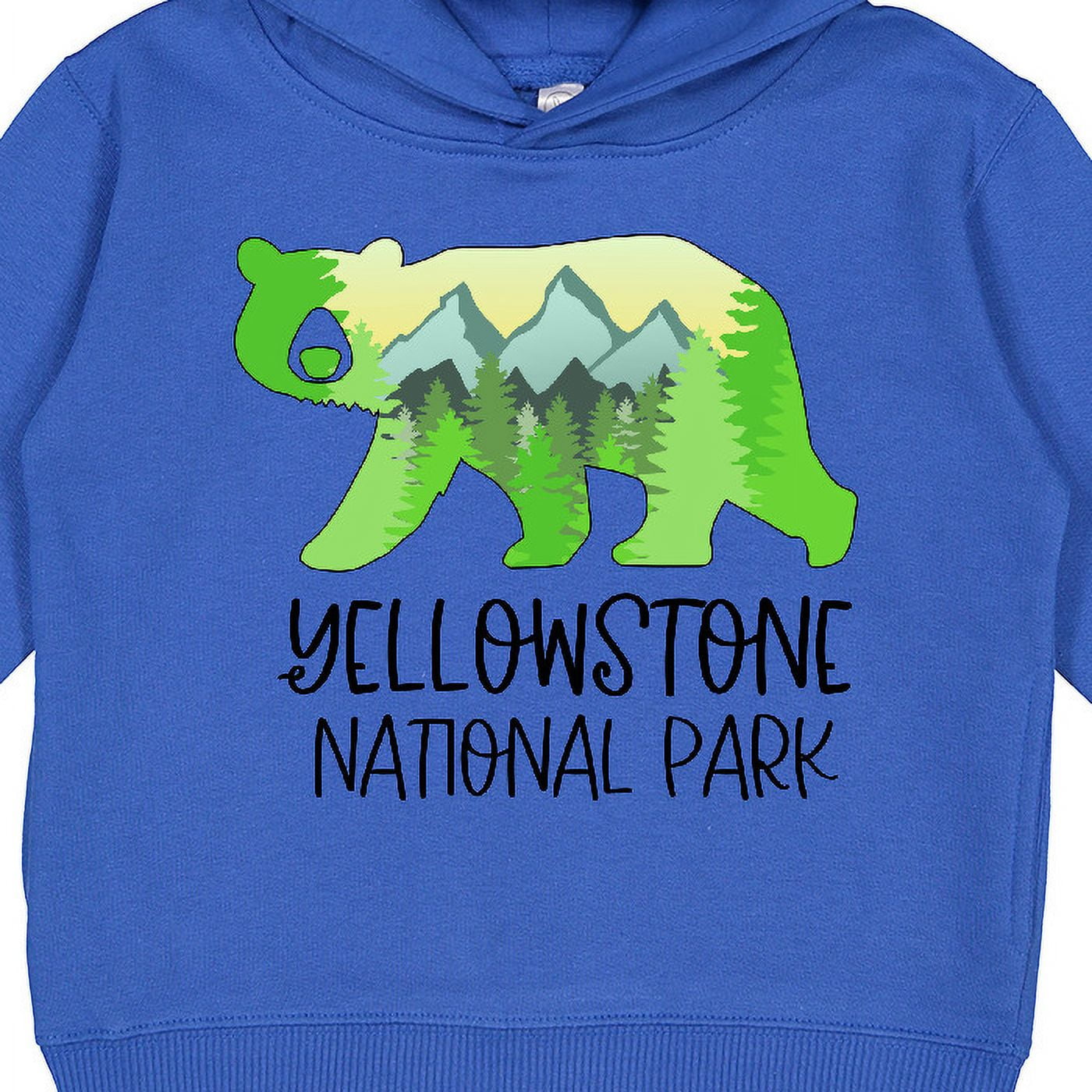 Inktastic Yellowstone National Park Mountains and Bear Shape Toddler Hoodie