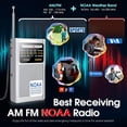 thumbnail image 3 of NOAA Weather Radio, AM/FM Battery Operated Transistor Portable Radio with Best Reception,Stereo Earphone Jack,Powered by 2 AA Battery for Emergency,Hurricane,Running, Walking,Home (Silver), 3 of 14