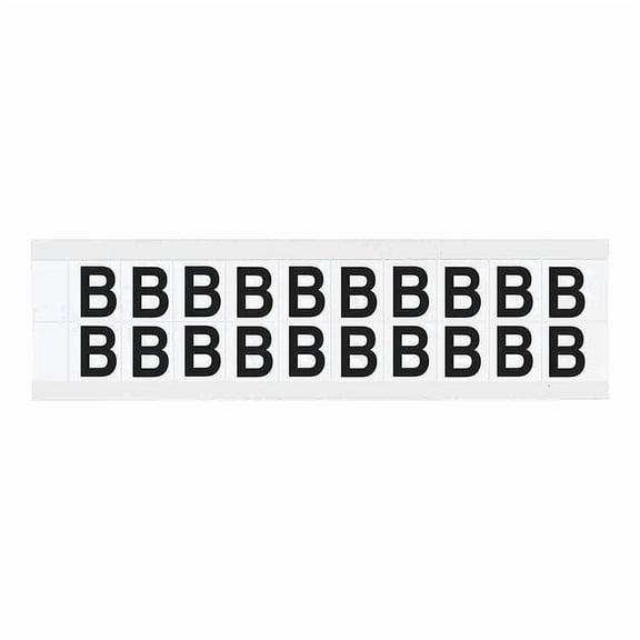 Brady Letter Label, B, 3/4in.Hx21/32in.W, Vinyl 9712-B