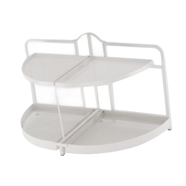 Organizador de escritorio de 2 capas, estante de almacenamiento de maquillaje estable y plegable multifunción, estante de especias para tocador de casa, apartamento y sala de estar