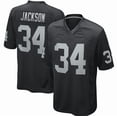 thumbnail image 1 of Las Vegas Raiders Bo Jackson Black Retired Player Exquisitely Embroidered Commemorative Collection Jersey-L, 1 of 2