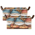 thumbnail image 2 of Wobogo Dwarf Elves Fall Storage Basket Soccer Plaid Fabric Oversized Collapsible Hoard Box with Metal Iron Frame 16.9×11.4×7.7in, 2 of 8
