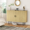 thumbnail image 6 of VEANERWOOD Sideboard Buffet Cabinet 47" Storage Cabinet with 2 Sliding Tambour Doors & Adjustable Shelves, Console Table for Kitchen Office Bedroom Hallway Entryway, Natural, 6 of 10
