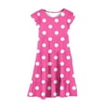 thumbnail image 5 of Ashirexll Summer Dresses for Teens, Girls Dresses Size 10-12, Girls Short Sleeve Ruffle Sleeve Dress with Pockets Polka Dots Fashion Plowy Dress, 5 of 7