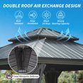 thumbnail image 4 of 12' X 12' Hardtop Gazebo, Upgraded Metal Gazebo with Drainage System, Dual-Layer Galvanized Steel Roof with Curtain and Netting, Outdoor Shelter Canopy for Patio, Garden, Backyard, Grey, 4 of 8