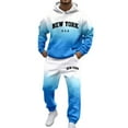 thumbnail image 2 of Men's Tracksuits 2 Piece Set Color Patchwork Loose Fit Hoodie Sweatshirt and Joggers Sweatpants Sets Versatile Fall Winter Long Sleeve Pullover Suit with Pocket, 2 of 5
