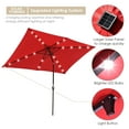 thumbnail image 3 of Yescom Parasol Rectangulaire d'Extérieur 10 X 6,5 Pi à DEL Solaires avec Manivelle Inclinable pour Table, Marché, Cour, Terrasse, Piscine, Fête, Rouge, 3 of 11