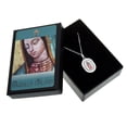 thumbnail image 2 of Medalla virgen de Guadalupe Medalla Italiana imagen completa a color semi redonda orilla diamantada Medalla y cadena, 2 of 3