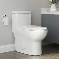 DeerValley Dual Flush Elongated 0.8/1.28GPF Water Efficient One-Piece Standard-Size Toilet (Seat Included)