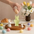 thumbnail image 6 of OEFNTAC Easter Egg Holder Ceramic Bunny Cup Compact Safe Tabletop Accessory Glossy Finish Home Dessert Holder Decorative Tray Raised Edge Spring Holiday Party Storage Organizer 4x2.4in, 6 of 7