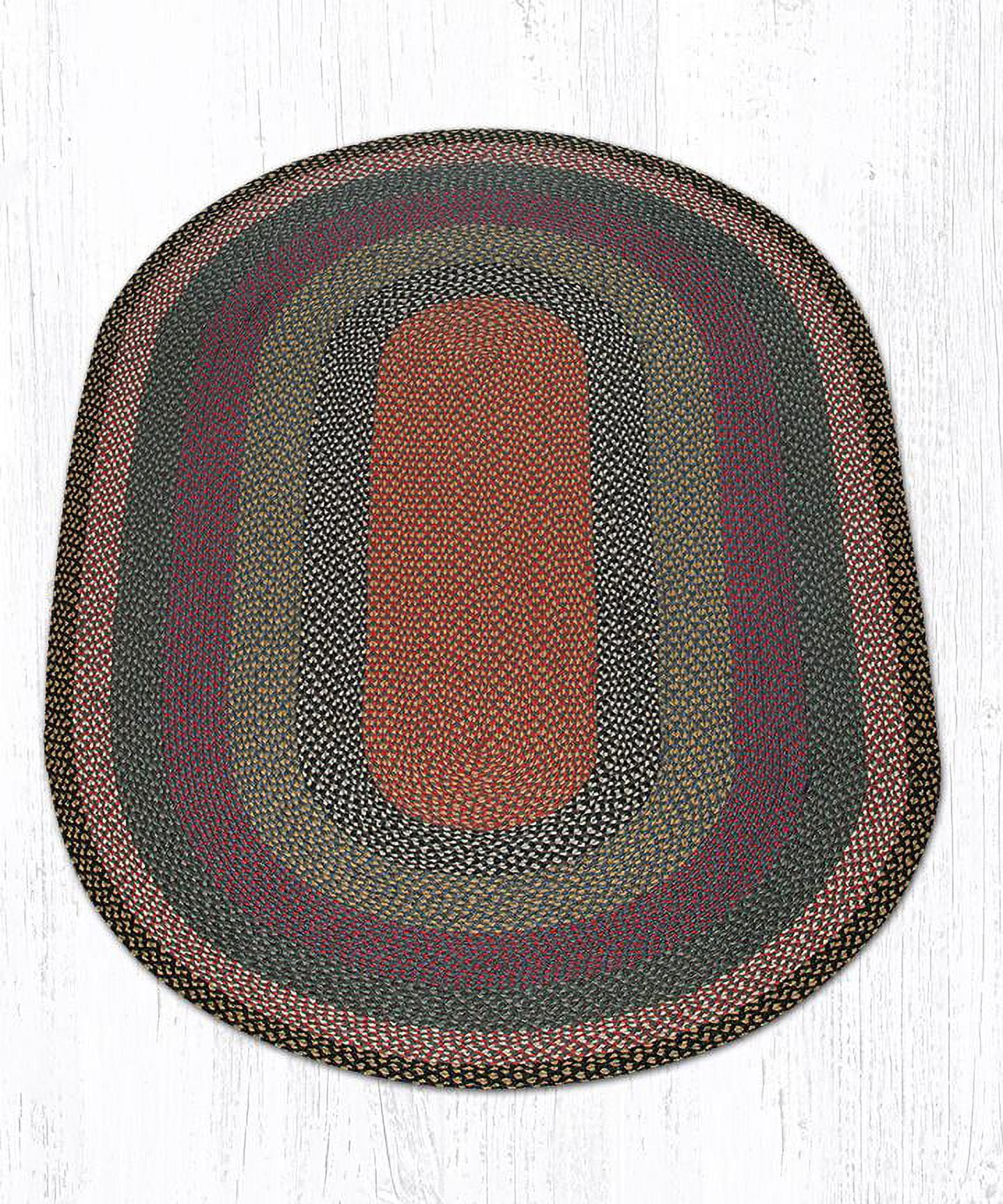 Capitol Earth Rugs 06-043 Burgundy-Blue-Gray Jute Braided Rug