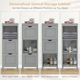 thumbnail image 6 of Giantex Narrow Storage Bathroom Cabinet, Freestanding Floor Cabinet w/2 Removable Drawers, Grey, 6 of 8