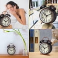 thumbnail image 4 of Retro 4 inches Battery Operated Twin Bell Loud Alarm Clock (Black with Arabic), 4 of 4