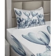 thumbnail image 2 of Ambesonne Teal White Fitted & Top Sheet Set with Sham, Flower X-Ray Picture, Teal White, 2 of 4