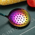 thumbnail image 5 of ReaNea Cooking Skimmer, Stainless Steel Pasta Strainers for Kitchen  Slotted Spoon, Strainer Spoon（Rainbow）, 5 of 8