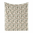 thumbnail image 1 of Animal Soft Flannel Fleece Throw Blanket, Lizards Turtles and Crabs in Orient Details, Cozy Plush for Indoor and Outdoor Use, 50" x 60", Eggshell Multicolor, by Ambesonne, 1 of 6