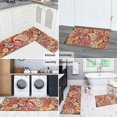 thumbnail image 5 of Red Pioneer Flower and Paisley Pattern Kitchen Rugs Sets Of 2,Anti Fatigue Kitchen Mat Rugs Non Slip Washable,Decorative Kitchen Floor Mats for Kitchen,Sink,Laundry,17"x30"+17"x47", 5 of 7