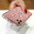thumbnail image 1 of iphone Case Glitter Bumper Frame Case Luxury Bling Diamond Crystal Rhinestone Sticker Protective Electroplate Aluminum Metal Edge Bumper Case, iphone 11Pro, Rose Gold, 1 of 9