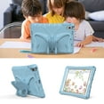 thumbnail image 6 of for iPad 9th Gen 2021/8th Gen 2020/7th Gen 2019 Case with Crossbody Strap, Butterfly Stand Cute Kids Friendly Shockproof Protective Heavy Duty Case Cover for iPad 10.2 Inch - Lightblue, 6 of 6