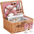 thumbnail image 1 of Cesta de picnic ZORMY de mimbre para 2 personas, diseño sauce, con utensilios, 1 of 8