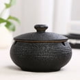 thumbnail image 5 of 2X Ceramic Ashtray with Windproof Lid for Indoor Outdoor Use -Black, 5 of 5