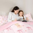 thumbnail image 4 of Castle Fairy Cute Ribbon Dreamy Bow King Bedding 7pcs,Kawaii Animal Bear King Bed in a Bag,Pink Cream,Pink Reversible, 4 of 7