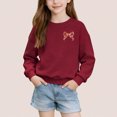 thumbnail image 6 of NAISIBABY Girls Christmas Sweatshirt (2-12T), Long Sleeve Crewneck Fleece Lined Kids Fashion Festival Tops Wine 6T, 6 of 7