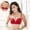 Red, variant on Versatile Half-Cup Seamless Strap Drawstring Wireless Bra for Women Small Chest Push-Up Adjustable Bra