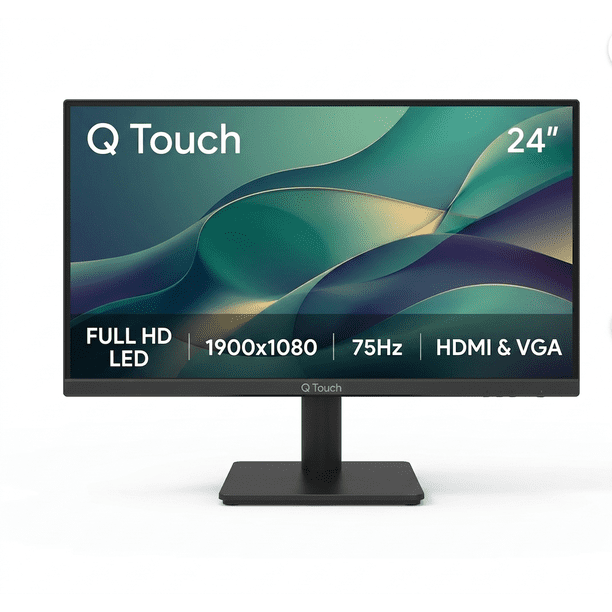 Monitor Qtouch 24 pulgadas LED Q.touch resolución 1900 x 1080 FHD Negro QT-2400