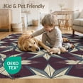 thumbnail image 4 of ODIKA Quilt Block Farmhouse Folk Distressed Border Primitive Vintage Refined for Playroom, Bedroom, Reading Nook, Pet Friendly & Kids Safe Play, 4 of 7