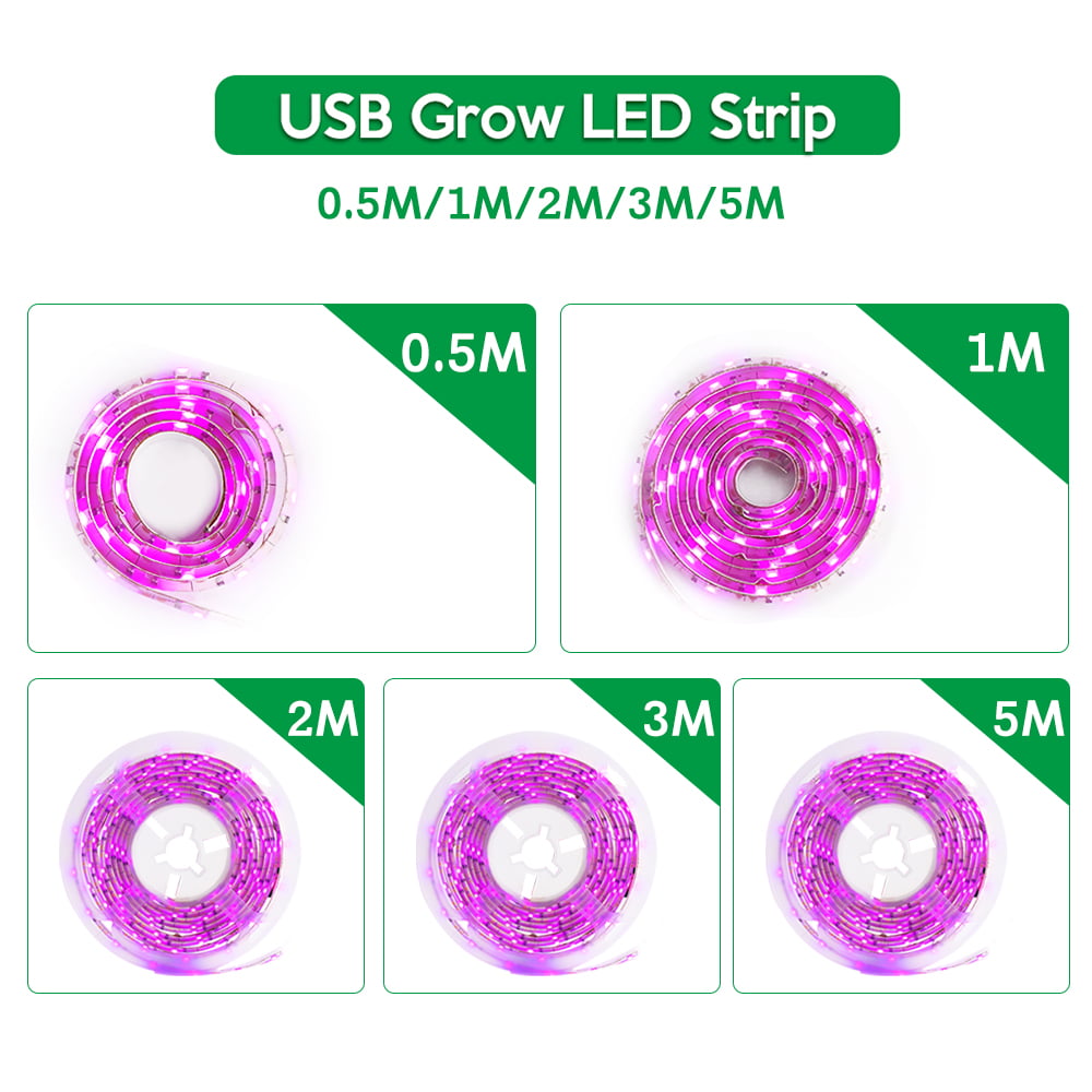 Details about   LED USB Grow Light Strip Full Spectrum SMD 2835 Plant Veg Indoor Growing Lamp 