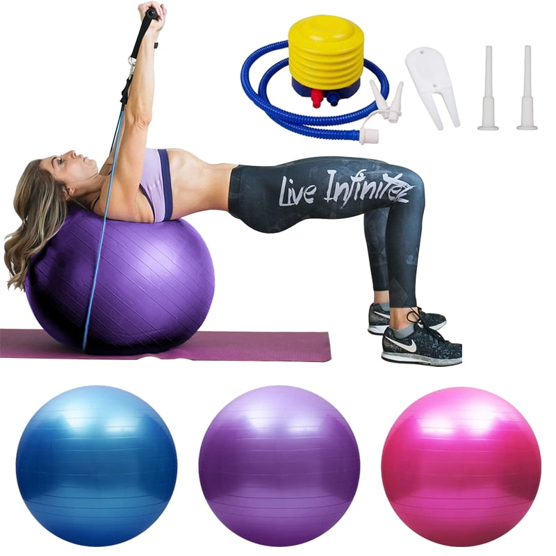 55/65/75cm Yoga Gym Fitness Ball Aerobic Abdominal Exercise Pilates Balance 