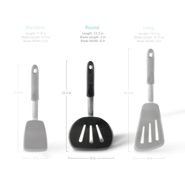 DI ORO Chef Series Wide Round Flexible Silicone Turner Spatula - 600ºF Heat  Resistant Rubber Kitchen Flipper Spatula - Ideal for Pancakes, Eggs and  More - BPA Free and LFGB Certified 