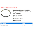 thumbnail image 2 of Water Pump Accessory Drive Belt - Compatible with 2018 - 2020 Audi Q5 2.0L 4-Cylinder 2019, 2 of 2