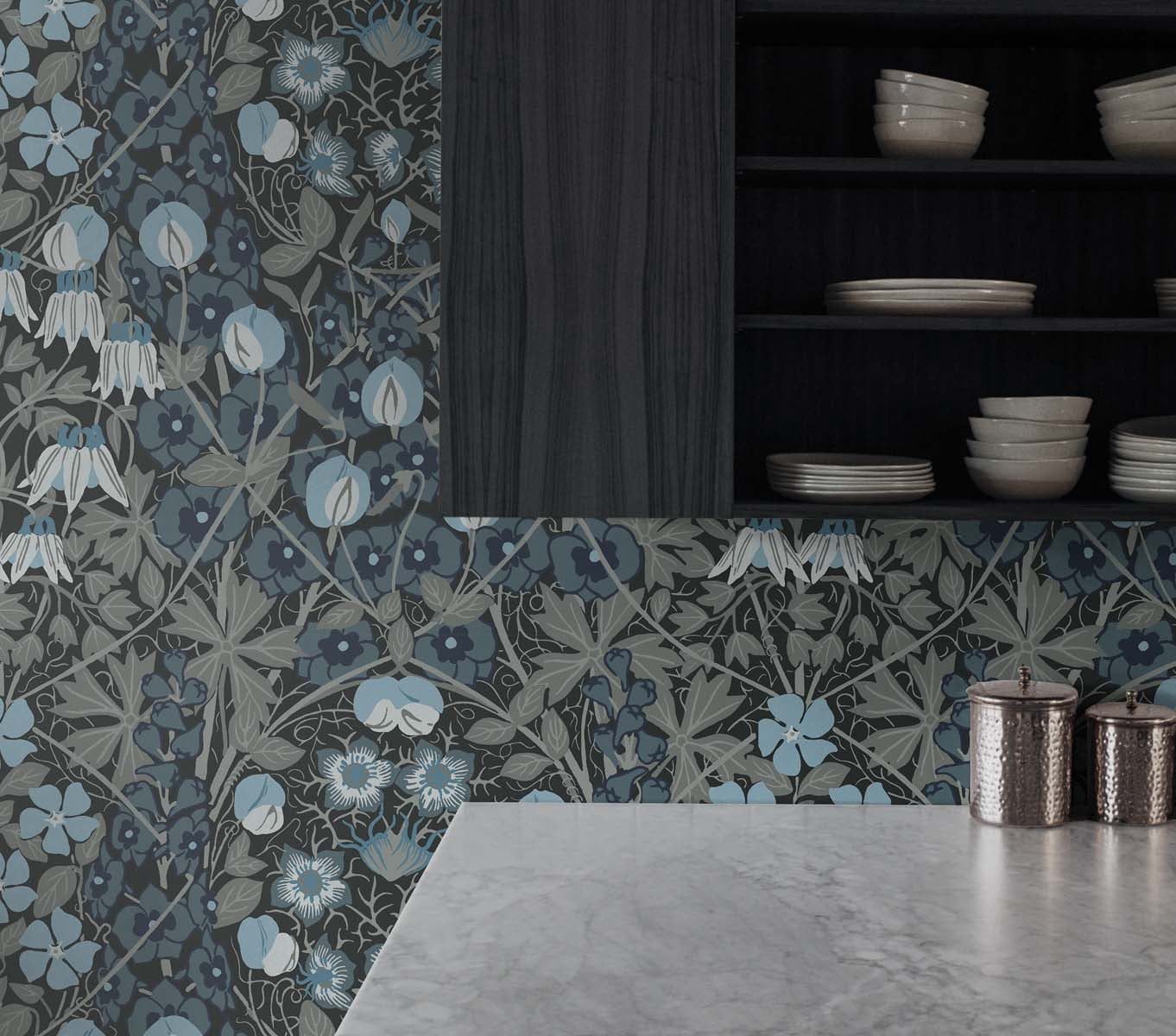 NextWall Bluestone Tulip Garden Peel and Stick Wallpaper