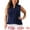 Navy Blue, variant on Women's Plus Size Tops V Neck Sleeveless Work Shirts Blouses 4X White