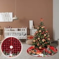 thumbnail image 5 of LanSuare Christmas Tree Skirt, 48Inches Red Black Plaid Xmas Tree Ornaments, Soft Fluffy Christmas Tree Mat with Xmas Tree Snowflake Pattern for Decorations Holiday Party, 5 of 5