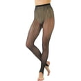 thumbnail image 6 of ToBeInStyle Women's Wavy Scales Fishnet Stirrup Footless Tights - Black, 6 of 6