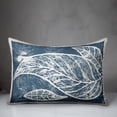 thumbnail image 3 of Creative Products Navy Leaf Imprint I 14x20 Spun Poly Pillow, 3 of 3