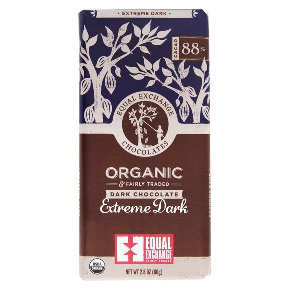 Equal Exchange - Organic & Fairly Traded Dark Chocolate Bar Extreme Dark 88% Cacao - 2.8 oz.