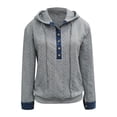 thumbnail image 5 of Women Denim Collar Patchwork Long Sleeve Pullover Top Long Sleeve Polo Casual Lightweight Plus Size Vintage Knit Tops Vintage Printed Sweatshirts, 5 of 5