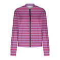 thumbnail image 4 of biudgviw Fall Jackets for Women Trendy Long Sleeve Striped Printed Zipped up Tops Fashion Crewneck Hooded Outwear, 4 of 7