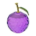 thumbnail image 2 of Crystal Apple Paperweight Craft Decoration Tabletop Ornament Fruit Statue Home Decor, Purple, 2 of 6