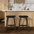thumbnail image 2 of Beryl Upholstered Counter Height Stool (24in), Walnut/Black PU Leather, 2 of 11