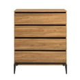thumbnail image 5 of Walker Edison Urban Industrial 4 Drawer Vertical Dresser, English Oak, 5 of 11